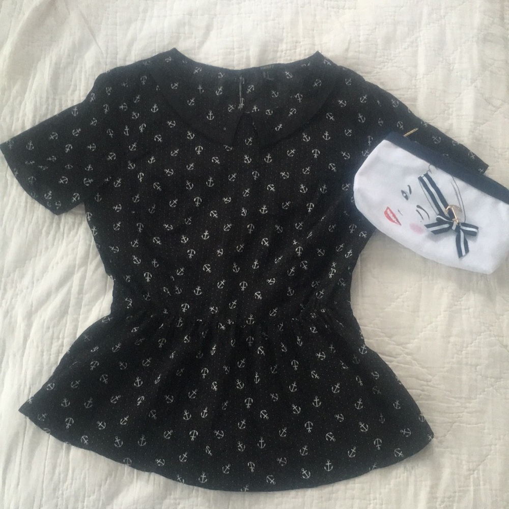 Anchor Peplum Blouse